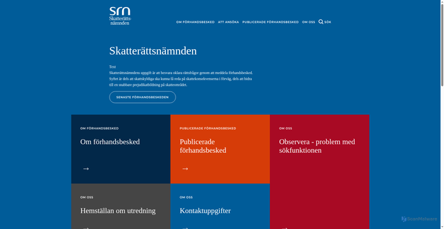 Security scan screenshot of https://www.skatterattsnamnden.se
