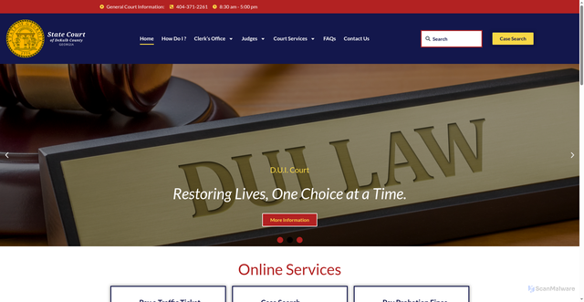 Security scan screenshot of https://dekalbgastatecourt.gov/