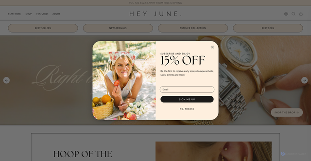 Security scan screenshot of https://shopheyjune.com
