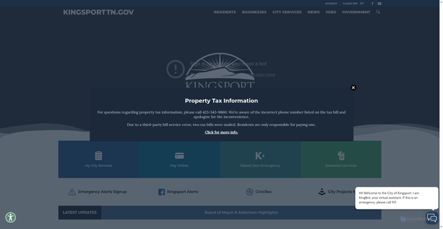 Security scan screenshot of https://www.kingsporttn.gov/