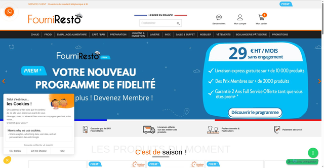 Security scan screenshot of https://www.fourniresto.com