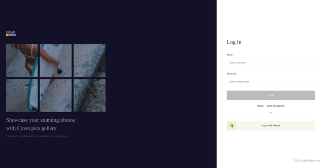 Security scan screenshot of https://shopify.covet.pics/