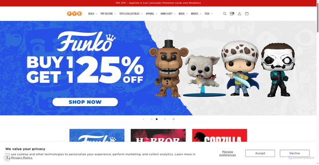 Security scan screenshot of https://fye.com