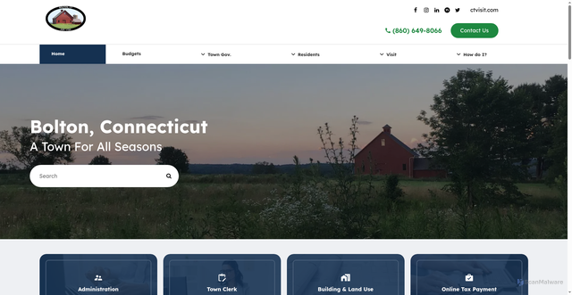 Security scan screenshot of https://www.boltonct.gov/
