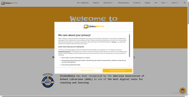 Security scan screenshot of https://slidesmania.com/