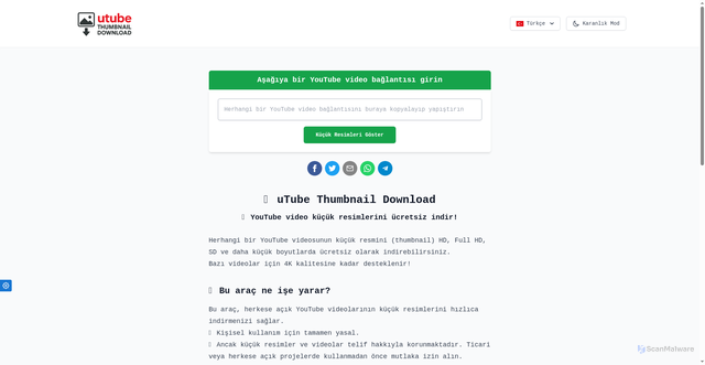Security scan screenshot of https://ytthumbnails.pages.dev/tr