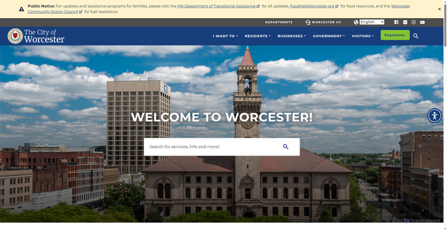 Security scan screenshot of https://www.worcesterma.gov/