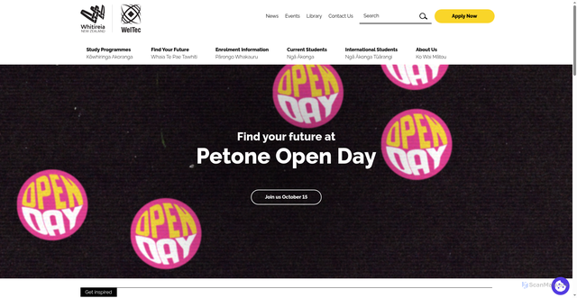 Security scan screenshot of https://www.whitireiaweltec.ac.nz/