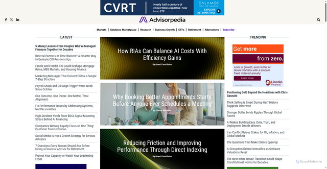 Security scan screenshot of https://advisorpedia.com