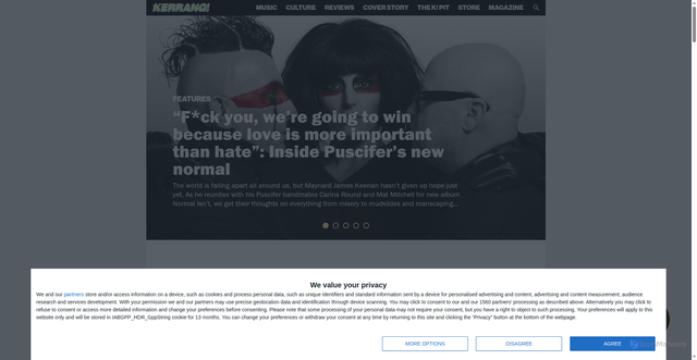Security scan screenshot of https://kerrang.com