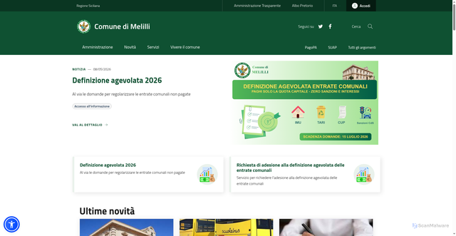 Security scan screenshot of https://www.comune.melilli.sr.it