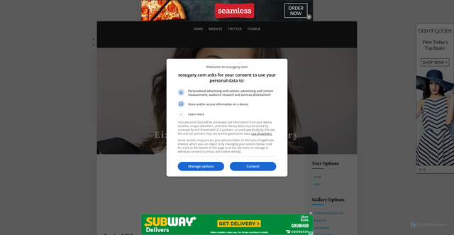 Security scan screenshot of https://www.eiza-gonzalez.sosugary.com/