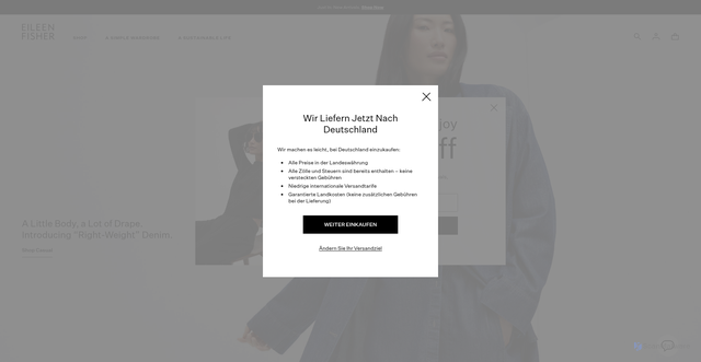Security scan screenshot of https://eileenfisher.com