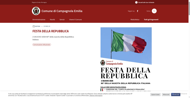Security scan screenshot of https://www.comune.campagnola-emilia.re.it