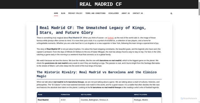 Security scan screenshot of https://www.realmadridcf.co.uk/