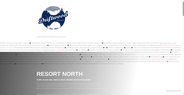 Security scan screenshot of https://driftwoodresortmn.com