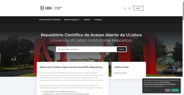 Security scan screenshot of https://repositorio.ulisboa.pt
