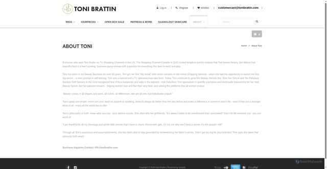 Security scan screenshot of https://tonibrattin.com/pages/about-us