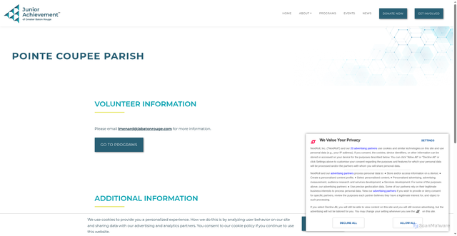 Security scan screenshot of https://batonrouge.ja.org/community/pointe-coupee-parish