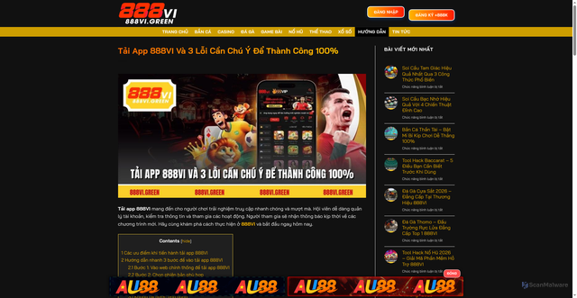 Security scan screenshot of https://888vit3.com/tai-app-888vi/