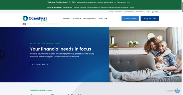 Security scan screenshot of https://www.oceanfirstonline.com