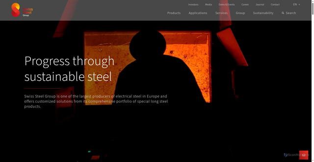 Security scan screenshot of https://swisssteelgroup.com