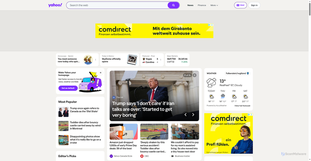 Security scan screenshot of https://ca.yahoo.com