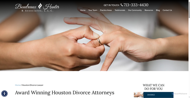 Security scan screenshot of https://bhlawtexas.com/divorce/