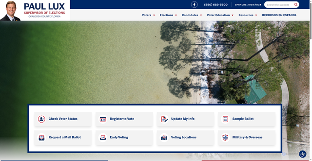 Security scan screenshot of https://www.voteokaloosa.gov/