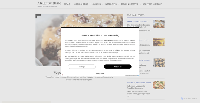 Security scan screenshot of https://alrightwithme.com