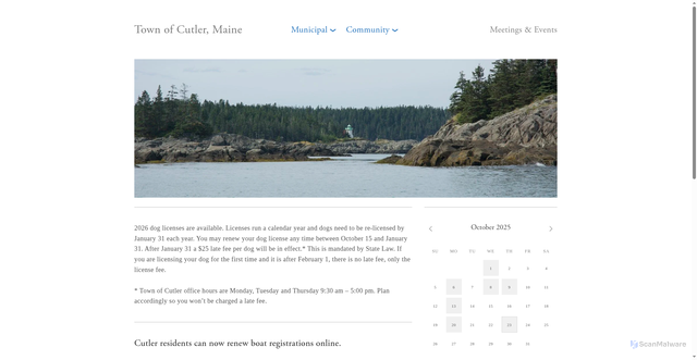 Security scan screenshot of https://www.cutlermaine.gov/