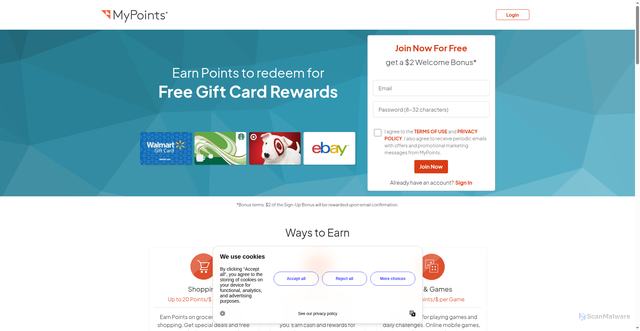 Security scan screenshot of https://mypoints.com