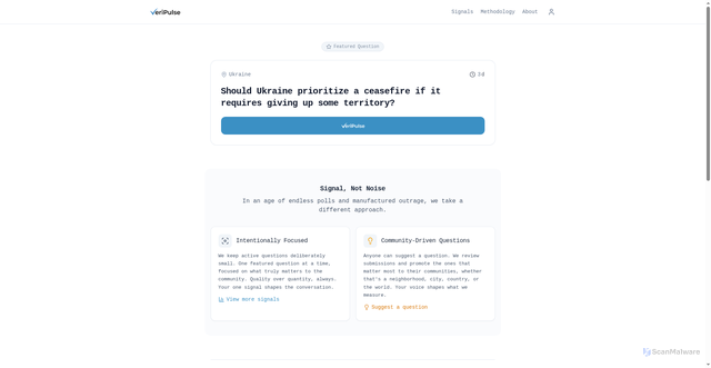Security scan screenshot of http://veripulse.app/