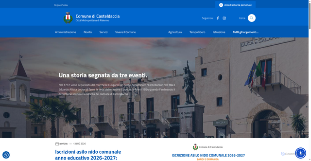 Security scan screenshot of https://www.comune.casteldaccia.pa.it