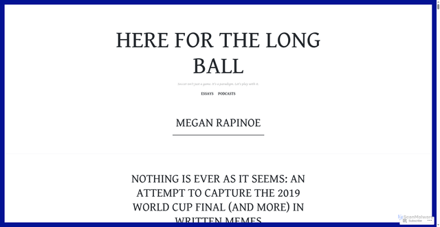 Security scan screenshot of https://hereforthelongball.com/tag/megan-rapinoe/