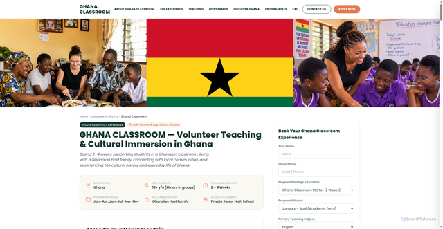Security scan screenshot of https://ghanaclassroom.com/