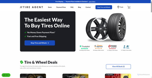 Security scan screenshot of https://tireagent.com