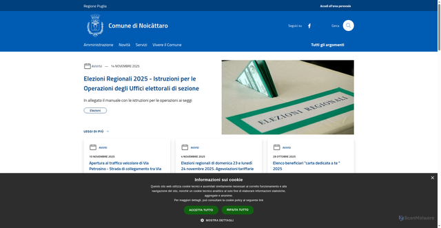 Security scan screenshot of https://www.comune.noicattaro.bari.it/it
