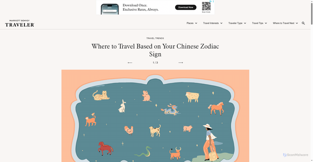 Security scan screenshot of https://traveler.marriott.com