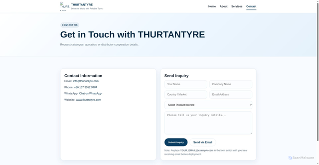 Security scan screenshot of https://thurtantyre.com/contact