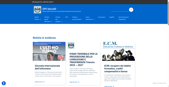 Security scan screenshot of https://www.opi.vercelli.it