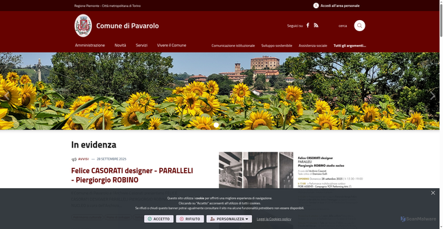 Security scan screenshot of https://www.comune.pavarolo.to.it/it-it/home