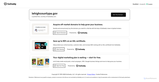 Security scan screenshot of https://lehighcountypa.gov/