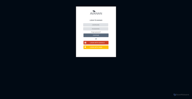 Security scan screenshot of https://portal.avanan.net