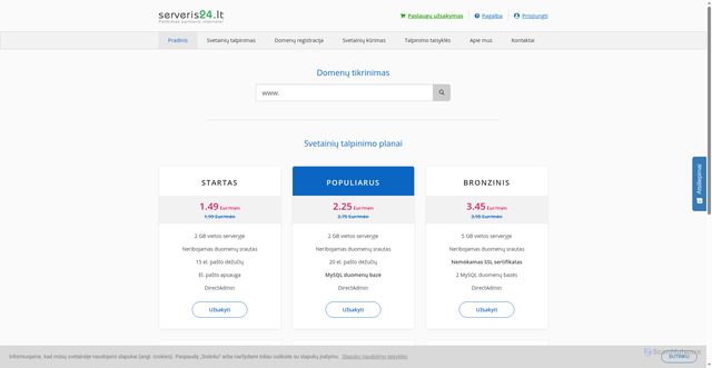 Security scan screenshot of http://serveris24.lt/