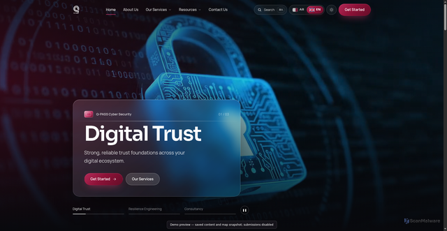 Security scan screenshot of https://qpass-demo.pages.dev/en