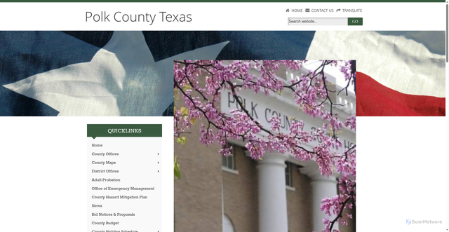 Security scan screenshot of https://www.polktx.gov/