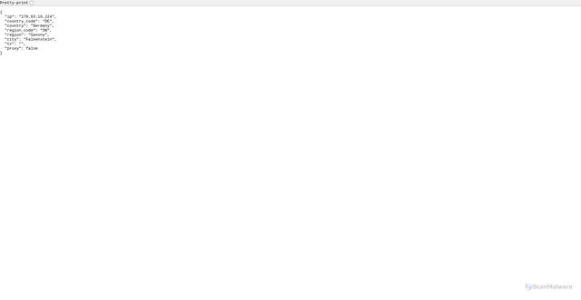 Security scan screenshot of https://geoip.pango-cloud.com