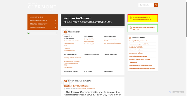 Security scan screenshot of https://clermontny.gov/