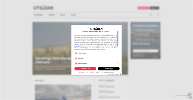 Security scan screenshot of https://www.utsidan.se/